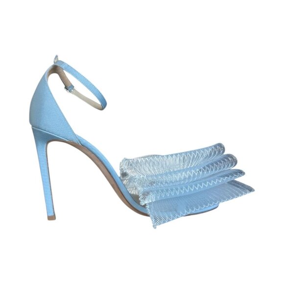 JIMMY CHOO Aveline Bow Sandals EU 39 US 9 Blue Wedding Bridal Heel - Picture 7 of 9